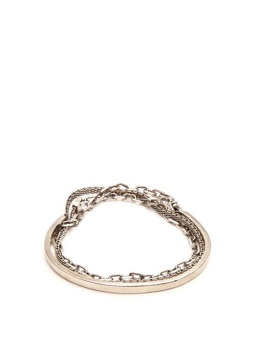 Matchesfashion.com Title Of Work - Sterling Silver Wraparound Bracelet - Mens - Silver Multi