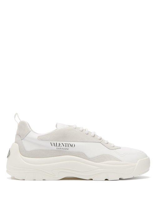Matchesfashion.com Valentino - Bansi Panelled Leather Trainers - Mens - White