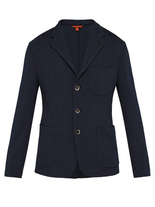 Matchesfashion.com Barena Venezia - Toreco Single Breasted Jersey Blazer - Mens - Navy