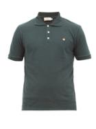 Matchesfashion.com Maison Kitsun - Fox Patch Appliqu Cotton Polo Shirt - Mens - Green