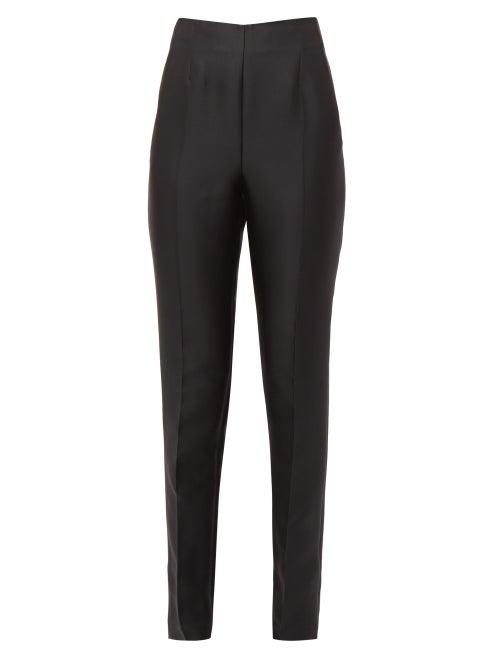 Matchesfashion.com Gabriela Hearst - Masto Silk Blend Trousers - Womens - Black
