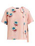 Matchesfashion.com Rochas - Floral Print Silk Crepe De Chine Blouse - Womens - Pink Multi