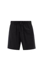 Mens Basics Tekla - Organic Brushed-cotton Pyjama Shorts - Mens - Black