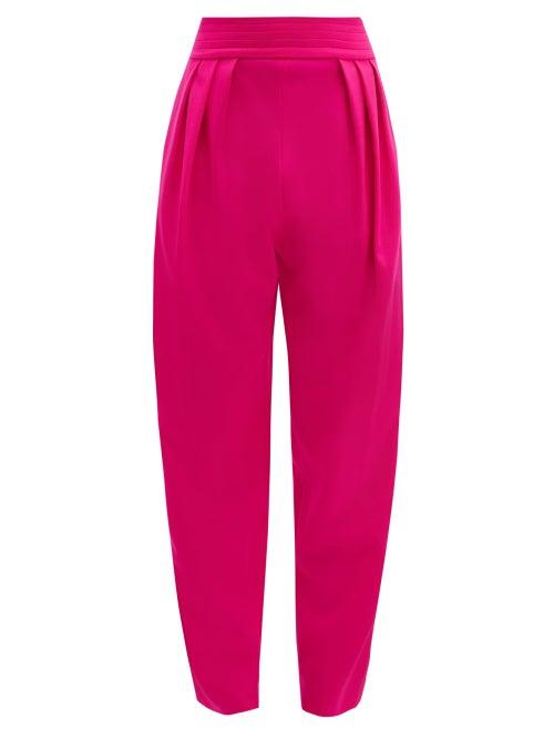 Matchesfashion.com The Attico - High Rise Wool Blend Trousers - Womens - Pink