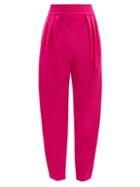 Matchesfashion.com The Attico - High Rise Wool Blend Trousers - Womens - Pink