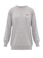 Matchesfashion.com Queene And Belle - Rainbow Embroidered Cashmere Sweater - Womens - Light Grey
