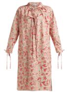 Osman Rosa Floral-embroidered Linen Dress