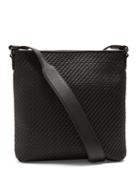 Ermenegildo Zegna Pelle Tessuta Leather Messenger Bag