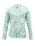Molly Goddard - Matthew Floral-print Cotton Shirt - Mens - Blue Print