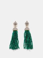 Begm Khan - Clubs Swans 24kt Gold-plated Earrings - Womens - Green Multi