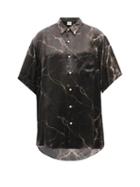 Ladies Rtw Vetements - Lightning-print Satin-twill Shirt - Womens - Black Multi
