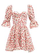 Matchesfashion.com Agua By Agua Bendita - Cedro Floral-print Cotton-voile Mini Dress - Womens - White Print