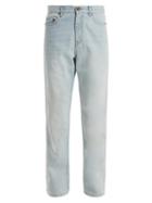 Matchesfashion.com Saint Laurent - Low Slung Tapered Leg Jeans - Womens - Light Blue