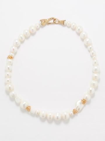 Anita Berisha - Milky Quartz Pearl & 12kt Gold-filled Necklace - Womens - Pearl