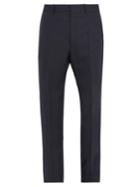 Balenciaga Straight-leg Striped Herringbone Wool Trousers