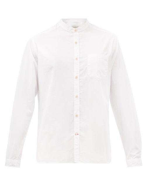 Oliver Spencer - Abbott Band-collar Organic Cotton-poplin Shirt - Mens - White
