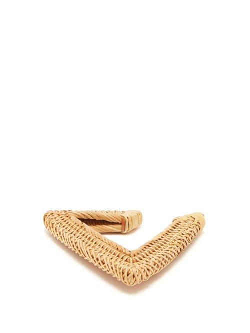 Matchesfashion.com Cult Gaia - Jane Triangular Woven Straw Bangle - Womens - Brown