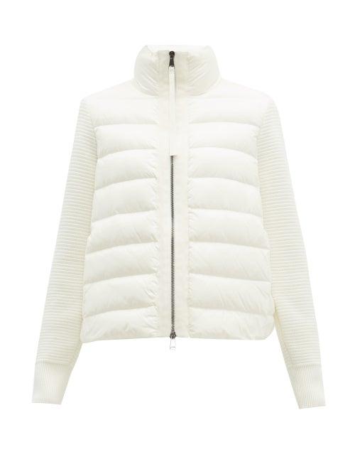 Matchesfashion.com Moncler - Knit Sleeve Down Filled Gilet - Womens - White