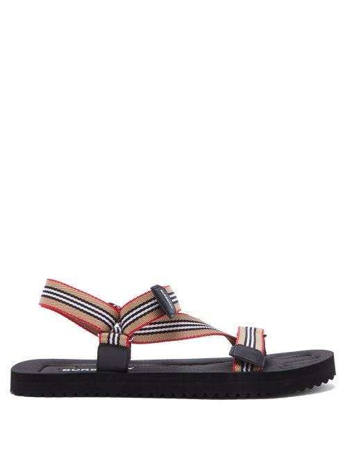 Matchesfashion.com Burberry - Patterson Icon-stripe Sandals - Mens - Black