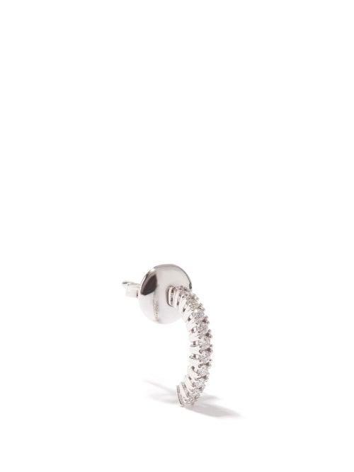 Delfina Delettrez - 1987 Tennis Diamond & 18kt Gold Single Earring - Womens - White Gold