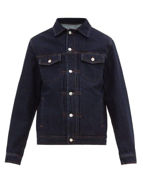 Matchesfashion.com Officine Gnrale - Liam Topstitched Denim Jacket - Mens - Blue