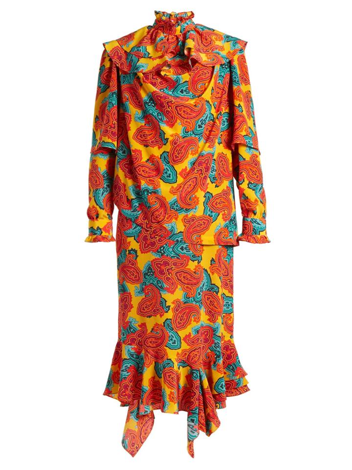 Jw Anderson Paisley-print Silk Midi Dress