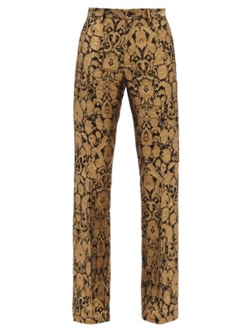 Ladies Rtw Etro - Oakland Floral-brocade Trousers - Womens - Black Gold