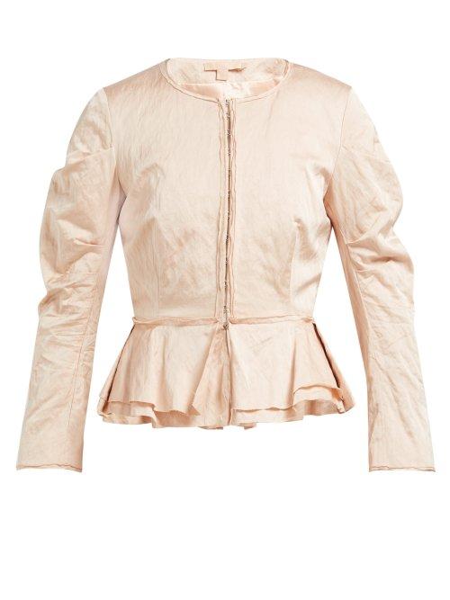 Matchesfashion.com Brock Collection - Orth Peplum Hammered Twill Jacket - Womens - Pink