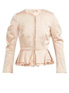 Matchesfashion.com Brock Collection - Orth Peplum Hammered Twill Jacket - Womens - Pink
