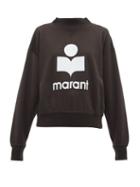 Matchesfashion.com Isabel Marant Toile - Moby Flocked Logo Cotton Blend Sweatshirt - Womens - Black