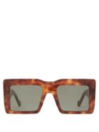 Matchesfashion.com Loewe - Square Frame Tortoiseshell Acetate Sunglasses - Womens - Tortoiseshell