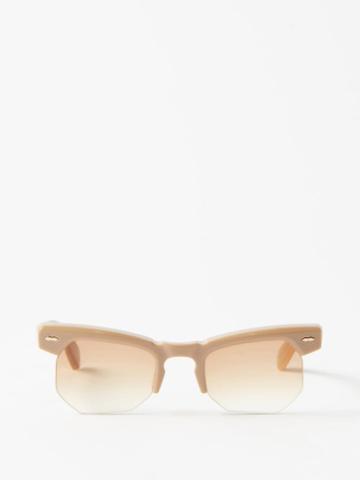 Jacques Marie Mage - Jean Half-rim Acetate Sunglasses - Womens - Beige Multi