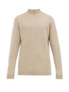 Matchesfashion.com Deveaux - Mock Neck Ribbed Cashmere Sweater - Mens - Beige