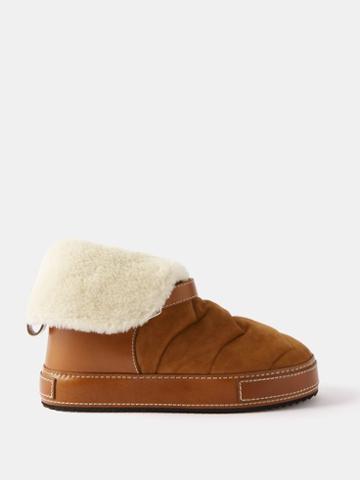 Chlo - Maxie Shearling Ankle Boots - Womens - Tan