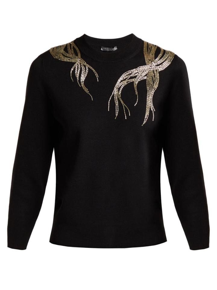 Alexander Mcqueen Bead-embellished Wool Sweater