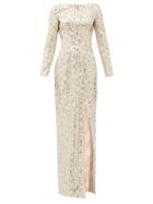 Matchesfashion.com Rasario - Sequinned Boat-neck Tulle Dress - Womens - Silver