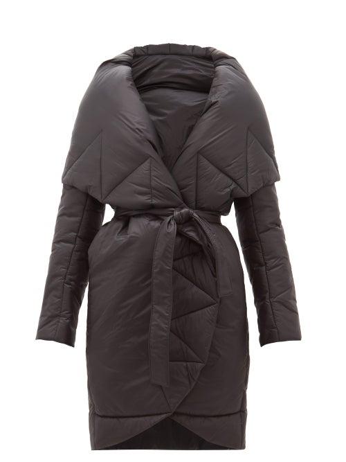 Matchesfashion.com Norma Kamali - Padded Shawl Lapel Technical Shell Coat - Womens - Black