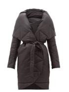 Matchesfashion.com Norma Kamali - Padded Shawl Lapel Technical Shell Coat - Womens - Black