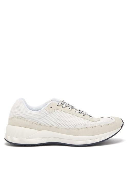 Matchesfashion.com A.p.c. - Spencer Mesh And Suede Trainers - Mens - White