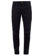 Matchesfashion.com Saint Laurent - Distressed Slim Leg Jeans - Mens - Black