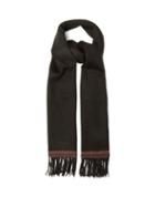 Paul Smith - Artist-stripe Fringed Wool Scarf - Mens - Black