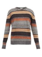 Matchesfashion.com Altea - Crew-neck Striped Wool-blend Sweater - Mens - Grey Multi