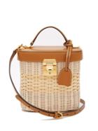 Matchesfashion.com Mark Cross - Benchley Rattan And Leather Shoulder Bag - Womens - Tan Multi