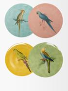 Les Ottomans - Set Of Four La Menagerie Porcelain Plates - Multi