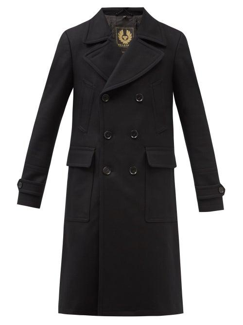 Belstaff - Milford Double-breasted Wool-blend Overcoat - Mens - Black