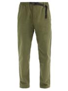 Matchesfashion.com Gramicci - Gramicci Belted Cotton Straight-leg Trousers - Mens - Green