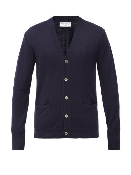 Matchesfashion.com Officine Gnrale - Nina Merino-wool Cardigan - Mens - Navy