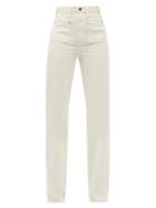 Matchesfashion.com Khaite - Isabella High-rise Straight-leg Jeans - Womens - Ivory