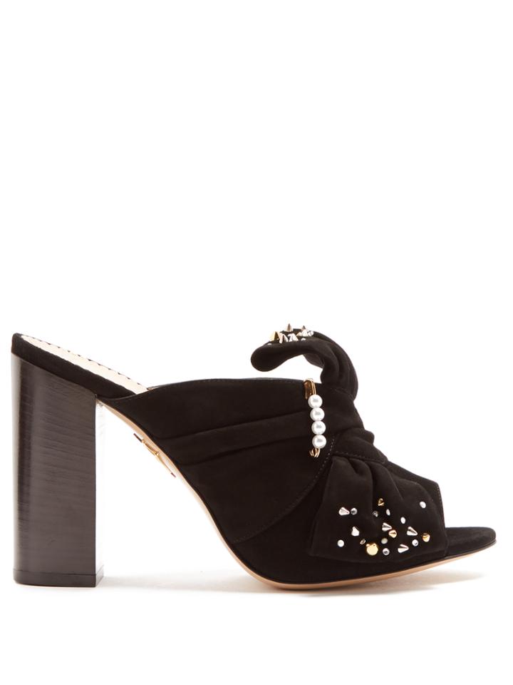 Charlotte Olympia Marylebone Embellished Suede Sandals