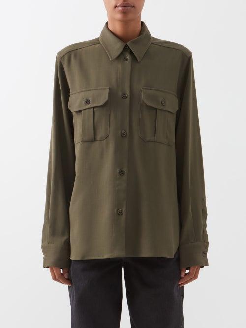 Raey - Pocket-front Wool-blend Shirt - Womens - Khaki